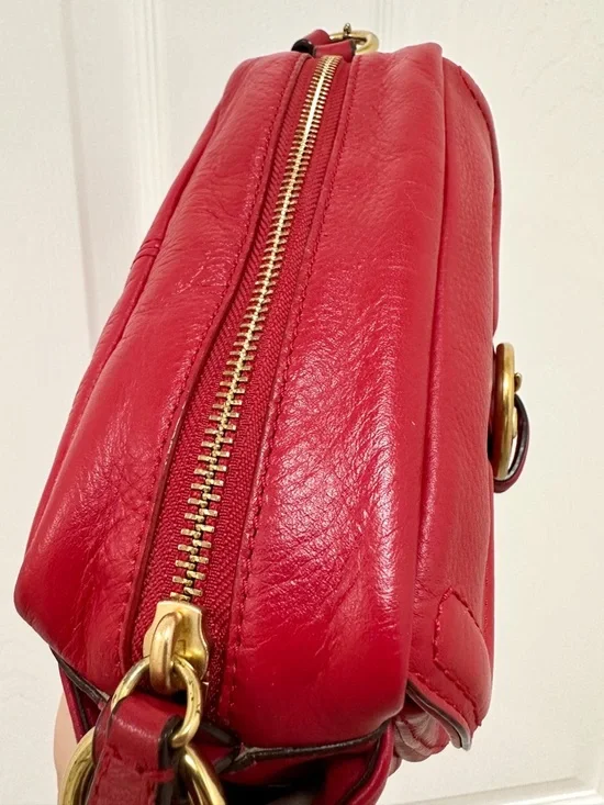 Coach Campbell Leather Camera Bag Red Y2K Inspired - Picture 11 of 13